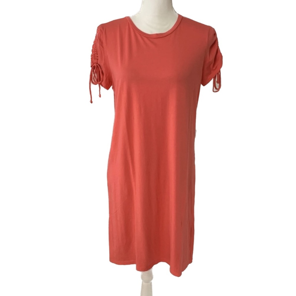 MICHAEL STARS Zoie Tee Dress w/ruched sleeves